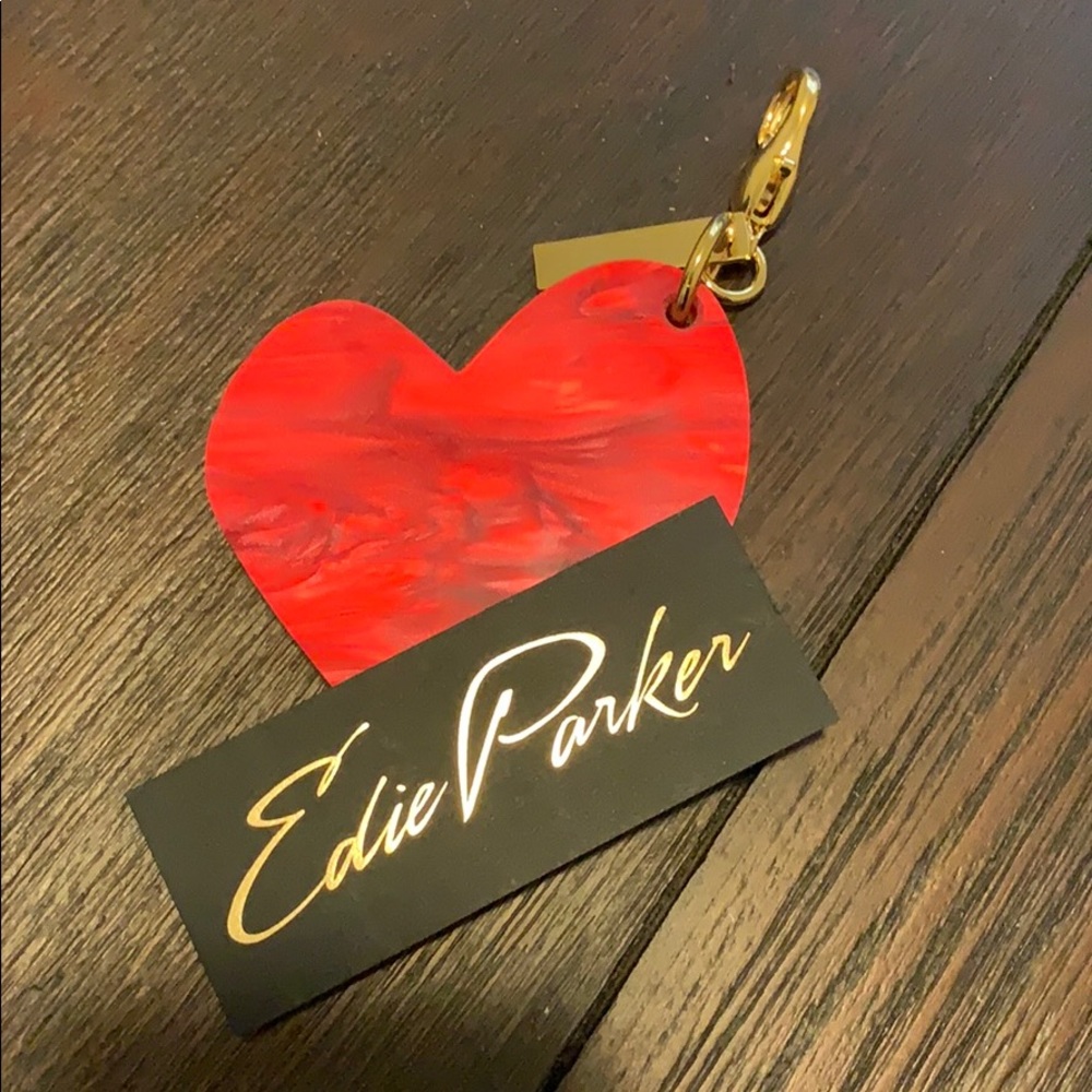 Edie Parker acrylic heart ❤️ key chain/bag charm